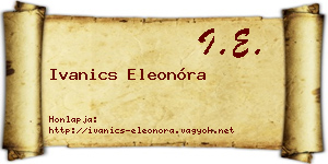 Ivanics Eleonóra névjegykártya