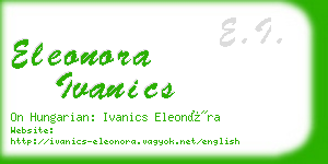 eleonora ivanics business card